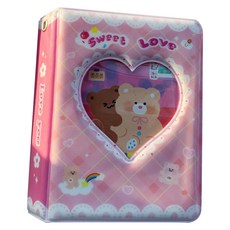 UNICOSY Sweet Love 收集冊 迷你照片冊 78 x 110 x 22 mm, 01 粉紅色格子, 20張