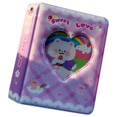 UNICOSY Sweet Love 收集冊 迷你照片冊 78 x 110 x 22 mm, 04 紫丁香色格子, 20張