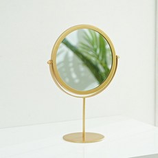 순수하랑 북유럽 회전형 메이크업 탁상거울 큰 16.5 x 27 cm, 골드