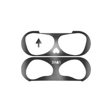 Randegg AirPods 3 防鐵粉愛心貼紙 上+下套組, 單一商品, 黑色