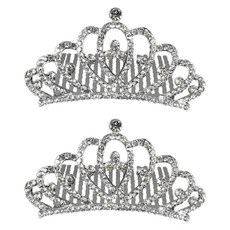 FLO-J 皇冠水鑽髮梳夾, 2個, 銀色