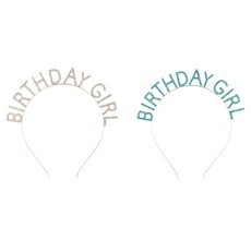 FLO-J 生日髮箍 2件組, 金色, 藍色, 1套