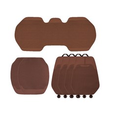 순잠 에어 쿨링 자동차 앞좌석용 1인 방석 2p + 뒷좌석 방석 + 앞좌석용 등받이 2p + 뒷좌석용 등받이 2p 세트, 브라운, 1세트