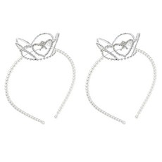 FLO-J 皇冠珍珠髮箍, 2個, 銀色