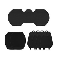 순잠 에어 쿨링 자동차 앞좌석용 1인 방석 2p + 뒷좌석 방석 + 앞좌석용 등받이 2p + 뒷좌석용 등받이 2p 세트, 블랙, 1세트