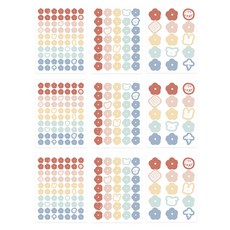 Slow Deco 粉彩手帳貼紙 3種套組, D 花朵, 3套