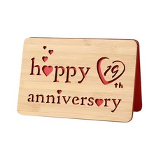 19週年紀念手工竹木卡片, 混合色, 1個