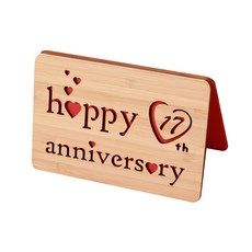 17週年紀念手工竹製木卡, 混色, 1個