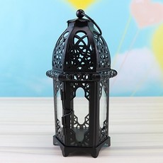 루미에르루체 레트로 북유럽 로맨틱 캐슬 캔들 램프 15.5 x 7 cm, 블랙 투명