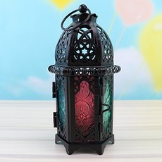 루미에르루체 레트로 북유럽 로맨틱 캐슬 캔들 램프 15.5 x 7 cm, 블랙