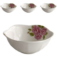 LOKO LIVING 花紋陶瓷碗 S號, 白色的, 4個