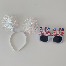 生日派對髮箍套組, 1套, A 白色