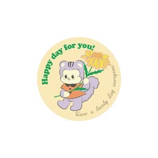 快樂日 松鼠貼紙, 100個, 混合顏色