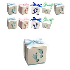 글로리빙 答謝禮 生日禮物 包裝盒 寶寶腳印, 10個, 隨機出貨