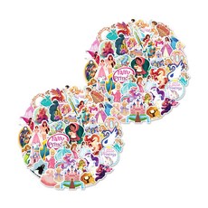 글로리빙 DIY 여행용 노트북 오토바이 스티커 50종 세트, 프린세스, 2세트