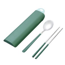 MACH Goyo 粉彩餐具組, 湯匙 + 筷子 + 餐具筒, 綠色