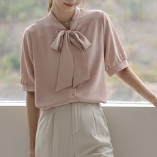 PAPERMENTS 蝴蝶結領帶短袖襯衫