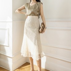 페이퍼먼츠 러블리 레이스 미디 스커트 02067