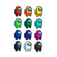 Darunina Among Us行李箱日記裝飾貼紙 1, 1個, 混色