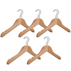 Watem兒童嬰兒衣服原木上衣衣架, 10個, 單一顏色