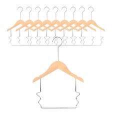 Watem兒童嬰兒衣服原木多合一衣架, 10個, 單一顏色