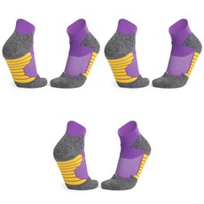 SNF 배색 라인포인트 두꺼운 바닥 스포츠양말 3켤레, 05 보라