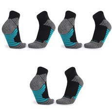 SNF 배색 라인포인트 두꺼운 바닥 스포츠양말 3켤레, 06 검은색