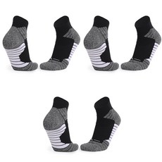 SNF 배색 라인포인트 두꺼운 바닥 스포츠양말 3켤레, 04 블랙화이트