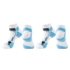 SNF 두꺼운 통기성 좋은 마라톤 농구 양말 2켤레, 03 블루