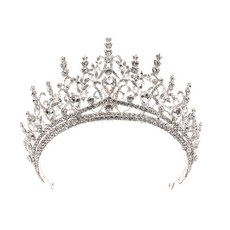 LUNA GLAM 冰晶白水晶皇冠, 1個, 銀色(FRI505)