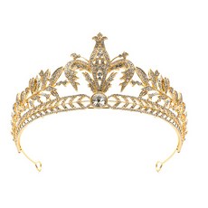 LUNA GLAM 奢華鑽石皇冠 FRI510, 1個, 金色