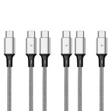 헬로젬 C to C PD 고속 충전 케이블 60W 60cm + 1.2m + 2m 3종 세트, GRAY, 1개
