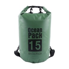 w에이블 방수 비치 수영 백팩 드라이백 15L, 12 아미 그린