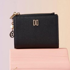 DAKS 皮革雙折式拉鍊短夾