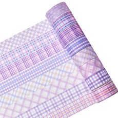 格紋紙膠帶 8入組, 1套, F