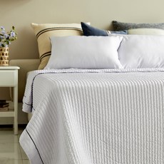 珍珠人造絲直條紋絎縫床墊, 紫紅色