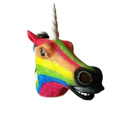 Darina派對服裝動物面具彩虹獨角獸, 1個, 混色