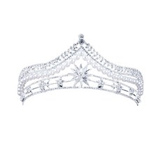 Lunaglam 葉脈線條奢華自助婚禮皇冠 B款 WC406, 銀色, 1個