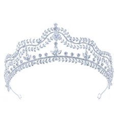 Luna Glam 波浪造型自助婚禮新娘皇冠 WC419, 銀色, 1個