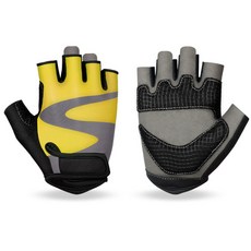 Ants 女性用 Big S 運動半指手套 雙手組, 黃色, 1個