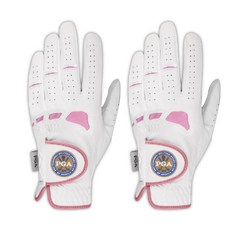 PGA TOUR 女款羊皮高爾夫球手套 左手用 2104F, 白色