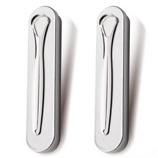 舌苔清潔器 + 收納盒 銀色 14.8 x 2.5 cm, 2套