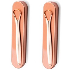 刮舌器 + 收納盒 玫瑰金 14.8 x 2.5 cm, 2套