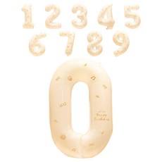 鋁膜10種數字氣球組 82cm, 白色的, 1套