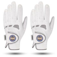 PGA TOUR 男款羊皮高爾夫手套 左手用 2104F, 白色, 2個