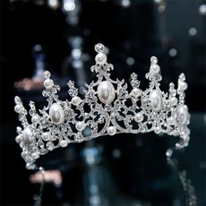 LUNA GLAM 復古風新娘皇冠 ERT23, 1個, 白色