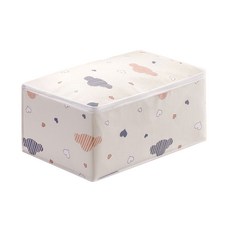 雲朵圖案棉被收納箱 大型 75L, 4個, 象牙