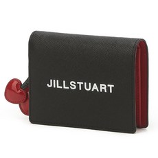 JILLSTUART Logo印花拼色牛皮短夾