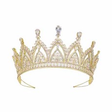 水鑽點綴自助婚禮皇冠 asd004, 金色, 1個
