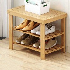 Ril J竹子家用多層組裝鞋架 小型 3層 GH19_RD_1042, 棕色